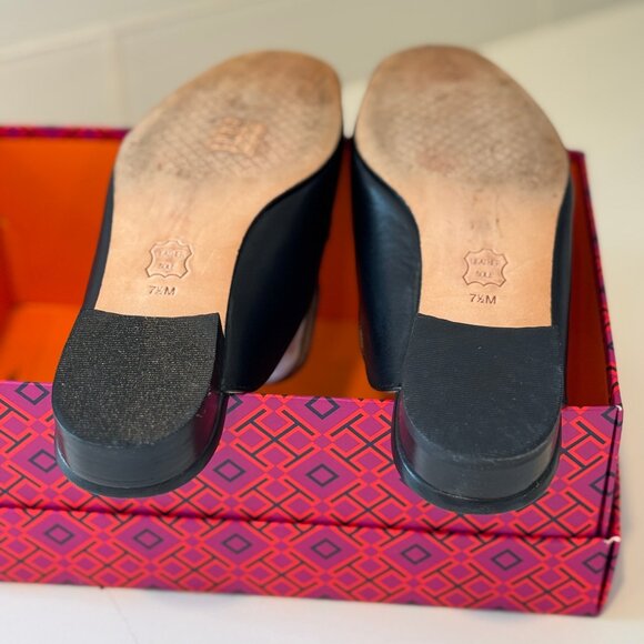 Tory Burch Black Mules with Gold Accents - Picture 5 of 6